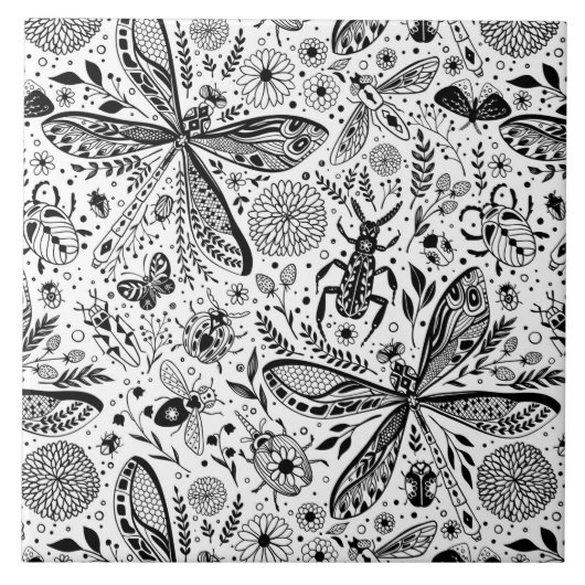 Doodle-bugs in donkerblauw tegeltje (Voorkant)