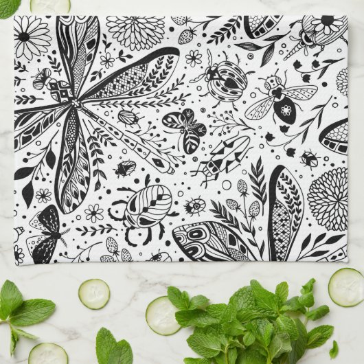 Doodle-bugs in donkerblauw theedoek (Gevouwen)