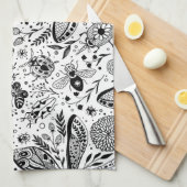 Doodle-bugs in donkerblauw theedoek (Quarter Fold)