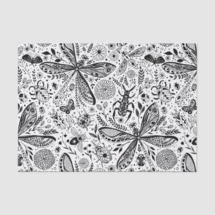 Doodle-bugs in donkerblauw tissuepapier