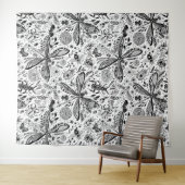 Doodle-bugs in donkerblauw wandkleed (In Situ (horizontaal))