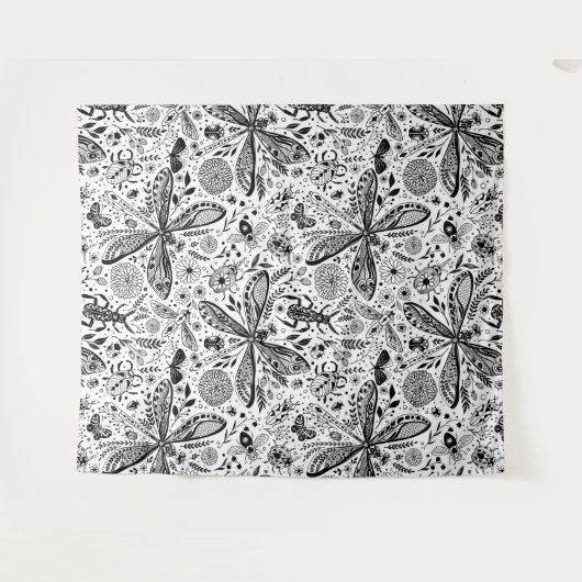 Doodle-bugs in donkerblauw wandkleed (Voorkant (horizontaal))