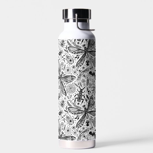 Doodle-bugs in donkerblauw waterfles (Links)