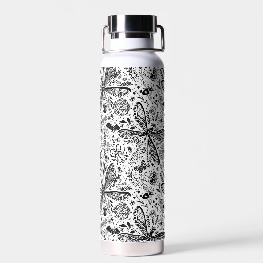 Doodle-bugs in donkerblauw waterfles (Achterkant)