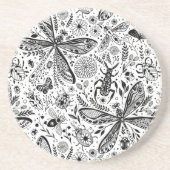 Doodle-bugs in donkerblauw zandsteen onderzetter (Voorkant)