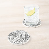 Doodle-bugs in donkerblauw zandsteen onderzetter (Zijkant)