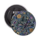 Doodle-bugs op grijs rooster button flesopener (Voorkant)