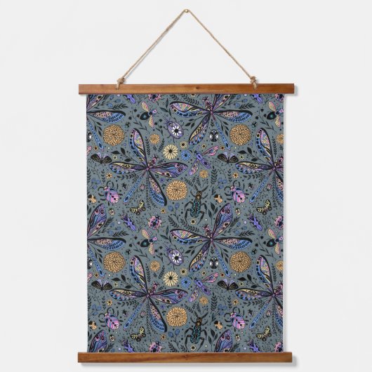 Doodle-bugs op grijs rooster hangend wandkleed (Voorkant)