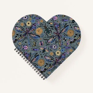 Doodle-bugs op grijs rooster notitieboek