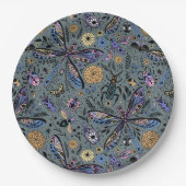 Doodle-bugs op grijs rooster papieren bordje (Voorkant)