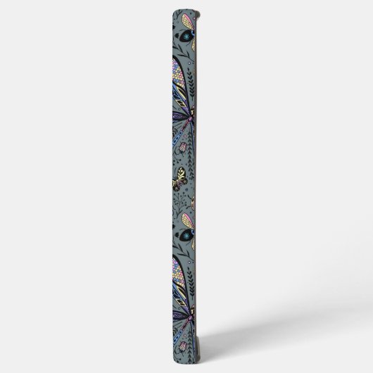 Doodle-bugs op grijs rooster samsung galaxy hoesje (Linkerkant)