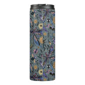 Doodle-bugs op grijs rooster thermosbeker (Achterkant)