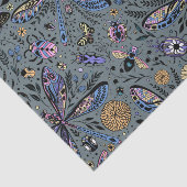 Doodle-bugs op grijs rooster tissuepapier (Detail)