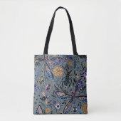 Doodle-bugs op grijs rooster tote bag (Voorkant)