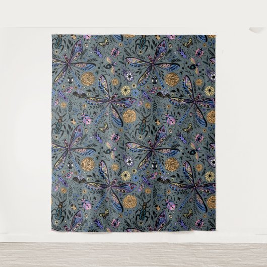 Doodle-bugs op grijs rooster wandkleed (Voorkant)