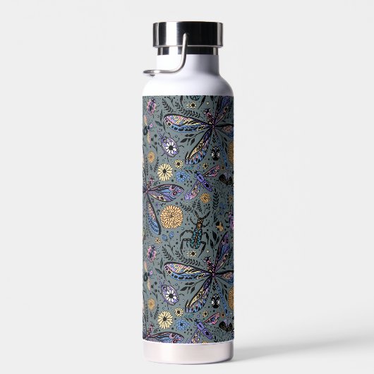 Doodle-bugs op grijs rooster waterfles (Rechts)