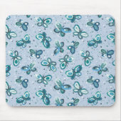 Doodle Bugs Vlinders - blauw - kinder motief. Muismat (Voorkant)