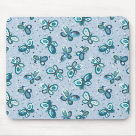 Doodle Bugs Vlinders - blauw - kinder motief. Muismat