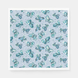 Doodle Bugs Vlinders - blauw - kinderfeestje. Servet