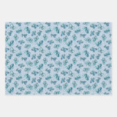 Doodle Bugs Vlinders - blauw - naadloos patroon. Inpakpapier Vel (Voorkant 2)