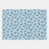Doodle Bugs Vlinders - blauw - naadloos patroon. Inpakpapier Vel (Voorkant)