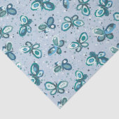 Doodle Bugs Vlinders - blauw - naadloos patroon. Tissuepapier (Detail)