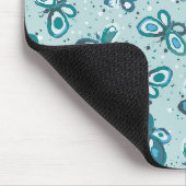 Doodle Bugs Vlinders - turquoise - kinder motief Muismat (Hoek)