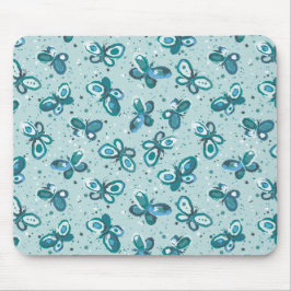 Doodle Bugs Vlinders - turquoise - kinder motief Muismat