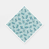 Doodle Bugs Vlinders - turquoise - kinderfeestje. Servet (Hoek)