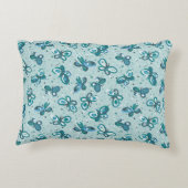 Doodle Bugs Vlinders - turquoise - patroon. Accent Kussen (Achterkant)