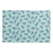 Doodle Bugs Vlinders - turquoise - patroon. Kussensloop (Achterkant)