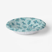 Doodle Bugs Vlinders - turquoise - patroon. Papieren Kommen (Gebogen)