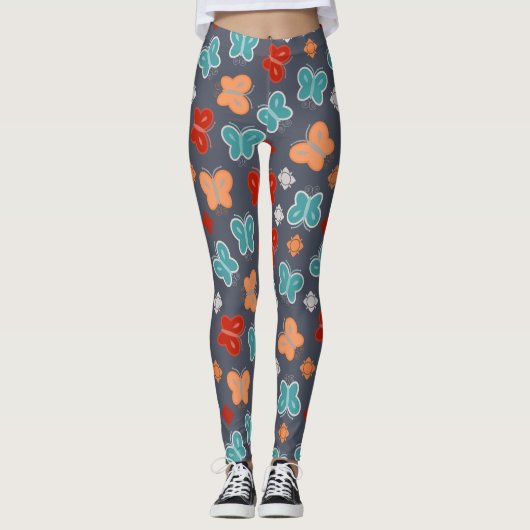 Doodle Butterflies Leggings (Voorkant)
