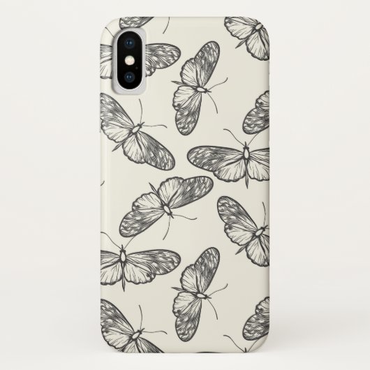 Doodle Butterfly/Moth Pattern Case-Mate iPhone Case (Achterkant)