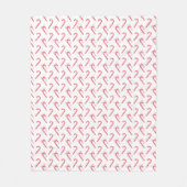 Doodle Candy Cane Pattern Mok Fleece Deken (Voorkant)
