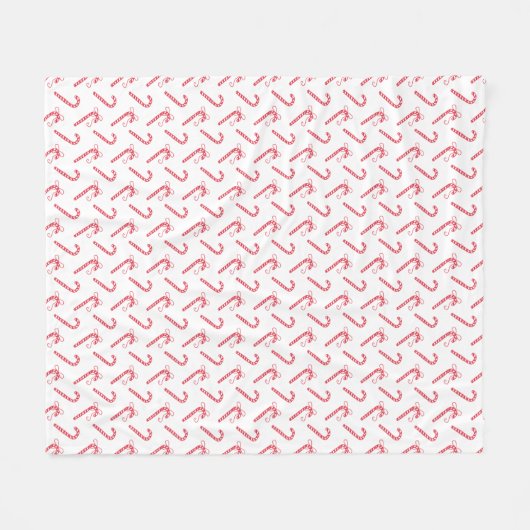 Doodle Candy Cane Pattern Mok Fleece Deken (Voorkant (Horizontaal))