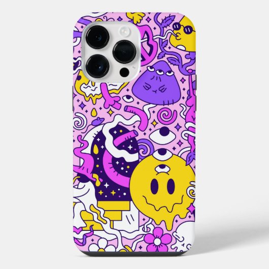 Doodle Cartoons iPhone Hoesje (Achterkant)