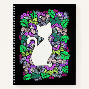 Doodle Cat 8,5-inch x 11-inch spiraallaptop Notitieboek