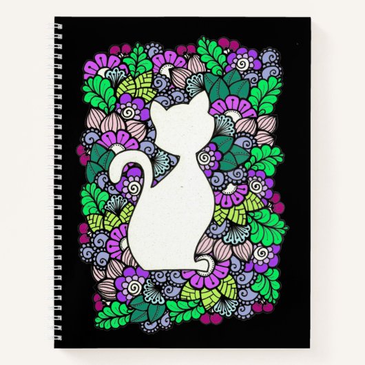 Doodle Cat 8,5-inch x 11-inch spiraallaptop Notitieboek (Voorkant)