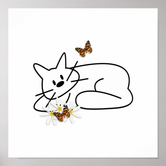 Doodle Cat Poster (Voorkant)