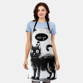 Doodle cat schort (Gedragen)