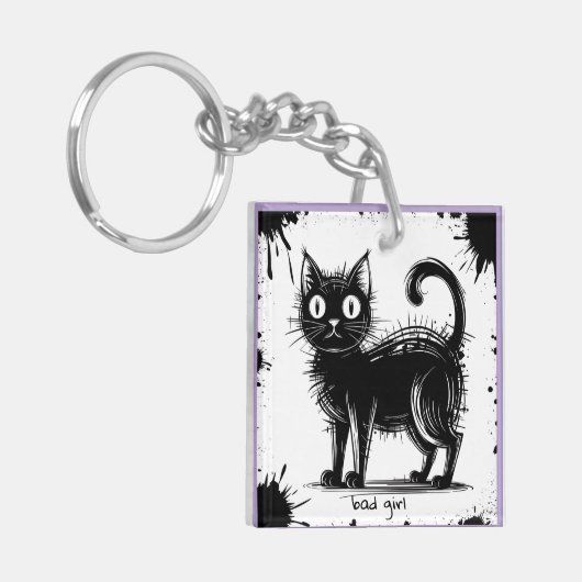 Doodle cat sleutelhanger (Voorkant Links)