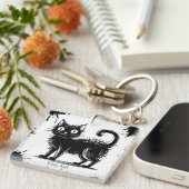 Doodle cat sleutelhanger (Voorkant Rechts)