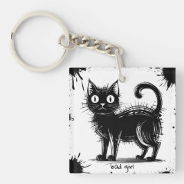 Doodle cat sleutelhanger
