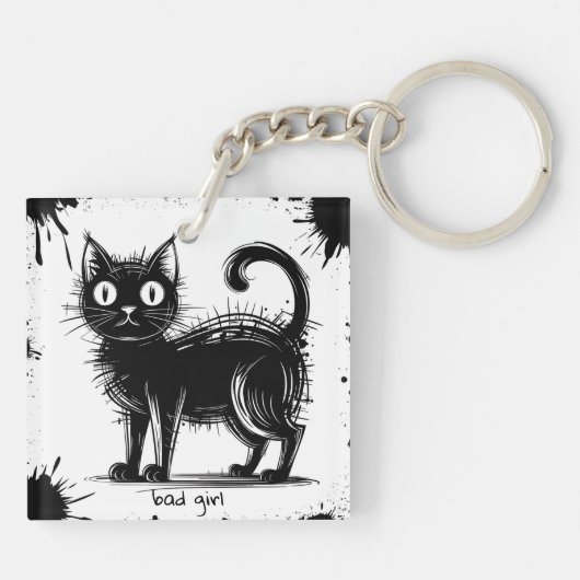 Doodle cat sleutelhanger (Achterkant)