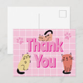 Doodle Cats Bedankt Briefkaart (Voorkant / Achterkant)