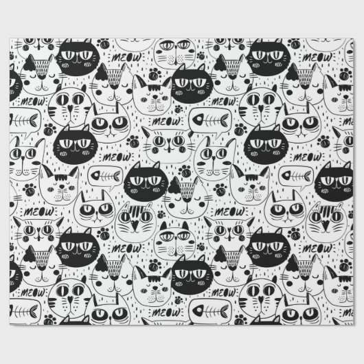 Doodle Cats Cadeaupapier (Vlak)