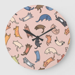Doodle Cats naadloze illustratie Grote Klok