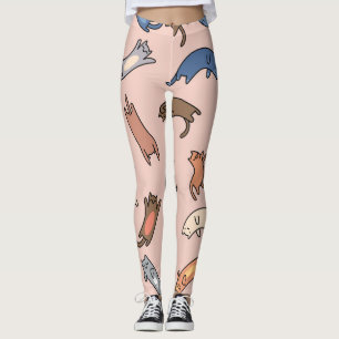 Doodle Cats naadloze illustratie Leggings