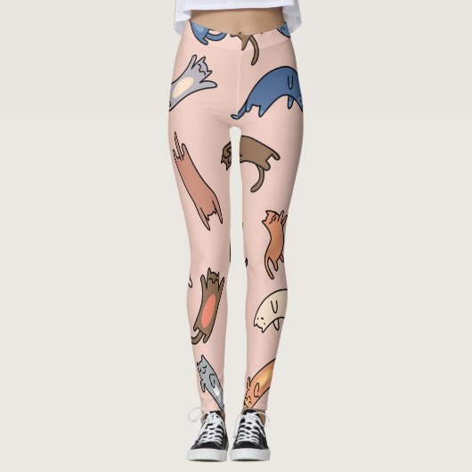 Doodle Cats naadloze illustratie Leggings (Voorkant)
